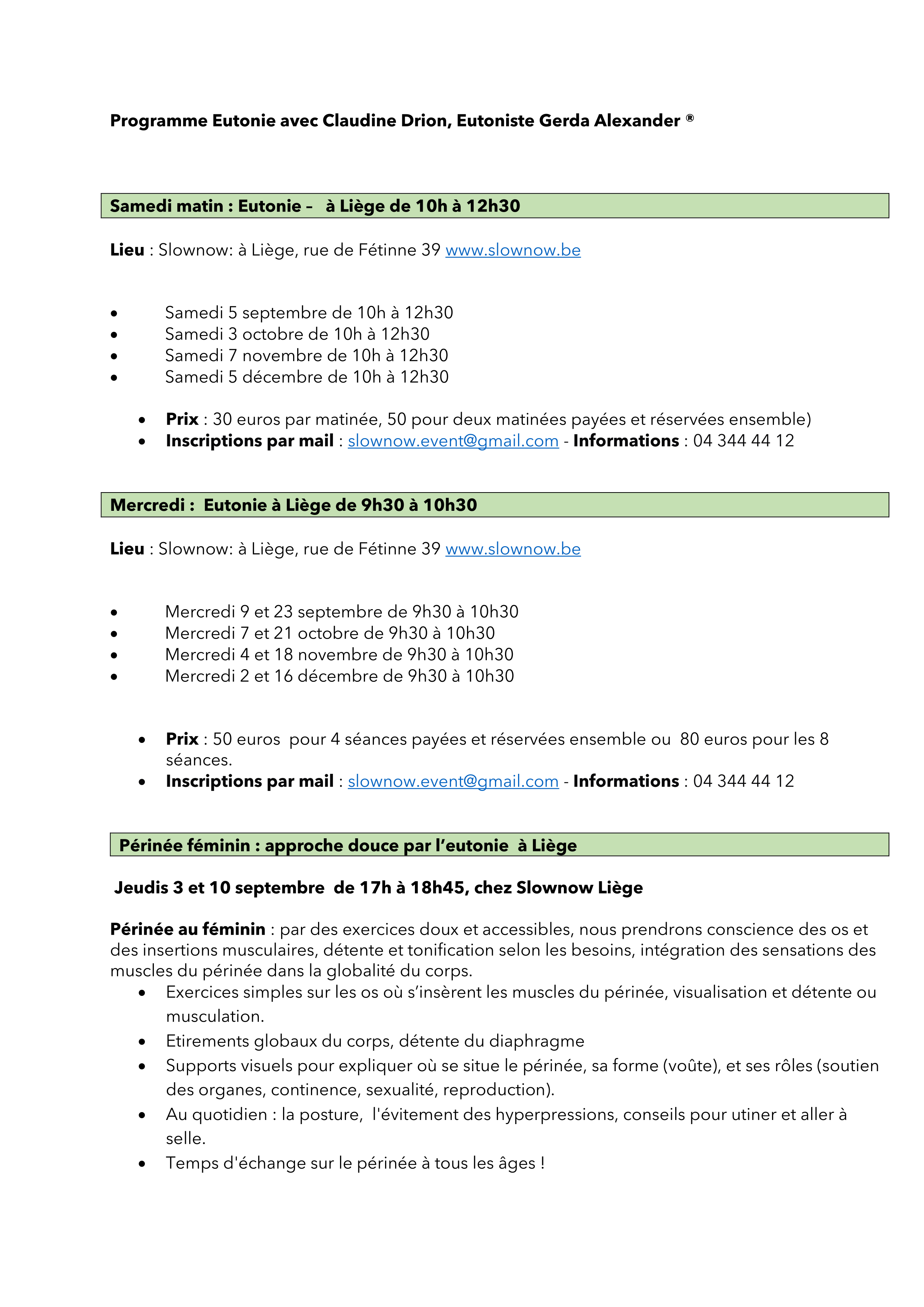 Programme EUTONIE Claudine Drion  01